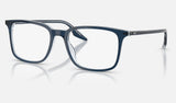 Ray-Ban RX5421 — Blue on Transparent — quarter view