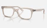 Ray-Ban RX5428 — Transparent Taupe — quarter view