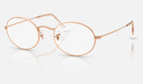 Ray-Ban Oval RX3547V — Rose Gold — quarter view