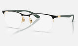 Ray-Ban RX6513 — Black & Gold — quarter view