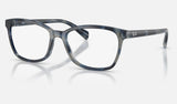 Ray-Ban RX5362 — Opal Blue Havana — quarter view