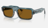 Ray-Ban Flacko RB4454 — Havana Blue / Brown — quarter view