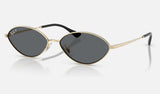 Ray-Ban Kai RB3757 — Pale Gold / Dark Grey Polarized — quarter view