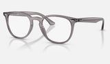 Ray-Ban RX7159 — Transparent Grey — quarter view