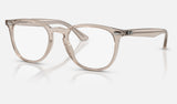 Ray-Ban RX7159 — Transparent Beige — quarter view