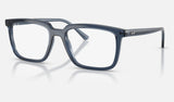 Ray-Ban Alain RX7239 — Transparent Blue — quarter view