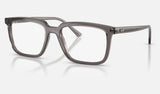 Ray-Ban Alain RX7239 — Transparent Grey — quarter view