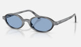Ray-Ban RB4472 — Dark Grey Havana / Blue — quarter view