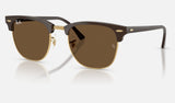 Ray-Ban Clubmaster RB3016 — Brown & Gold / Dark Brown — quarter view