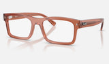 Ray-Ban RX5435 — Transparent Brown — quarter view