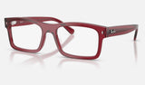 Ray-Ban RX5435 — Transparent Bordeaux — quarter view