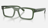 Ray-Ban RX5435 — Transparent Green — quarter view