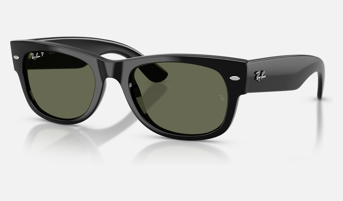 Ray-Ban Mega Wayfarer Ii RB0832S — Black / Green Polarized — quarter view