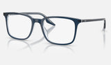 Ray-Ban RX5421F — Blue on Transparent — quarter view
