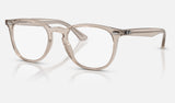 Ray-Ban RX7159F — Transparent Beige — quarter view