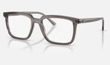 Ray-Ban Alain RX7239F — Transparent Grey — quarter view