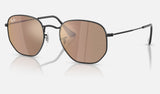 Ray-Ban Hexagonal RB3548N — Black / Brown Mirror Bronze — quarter view