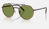 Ray-Ban RB3765 — Black / Green — quarter view
