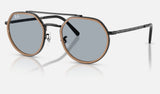 Ray-Ban RB3765 — Black / Blue — quarter view