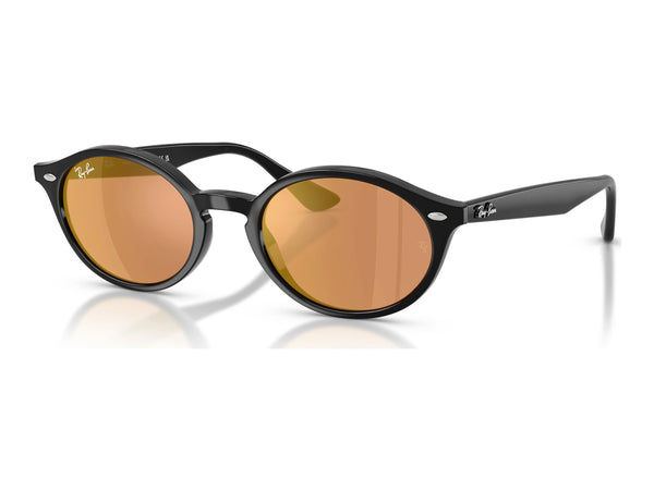 Ray-Ban RB4315 — Black / Brown Mirror Gold — quarter view