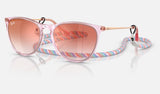 Ray-Ban Junior Junior Erika RJ9060S — Transparent Violet / Clear Gradient Red Mirror Red — quarter view