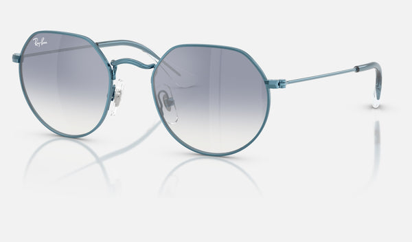 Ray-Ban Junior Junior Jack RJ9565S — Light Blue / Clear Gradient Blue Mirror Silver — quarter view