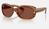 Ray-Ban Jackie Ohh RB4101 — Striped Red Havana / Red — quarter view