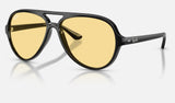 Ray-Ban Cats 5000 RB4125 — Black / Yellow — quarter view