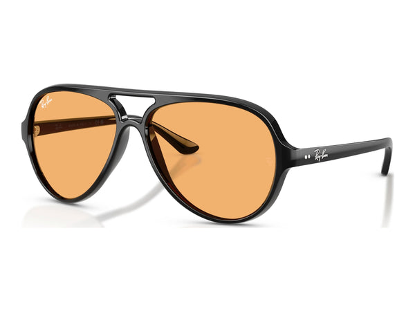 Ray-Ban Cats 5000 RB4125 — Black / Orange — quarter view
