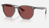 Ray-Ban RB4306 — Opal Grey / Dark Violet — quarter view