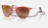 Ray-Ban Junior Junior Erika RJ9060SF — Transparent Red / Brown Gradient Mirror Red — quarter view