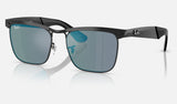 Ray-Ban Wayfarer Deluxe RB3875 — Black / Blue — quarter view