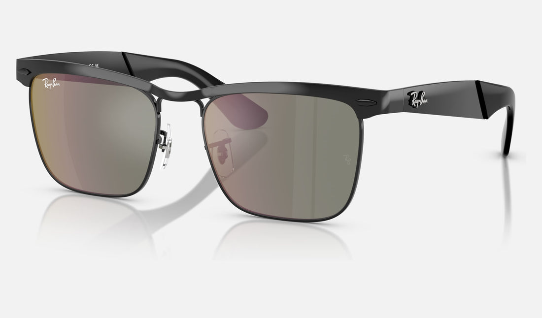 Ray-Ban Wayfarer Deluxe RB3875 — Black / Bronze — quarter view