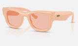 Ray-Ban Wayfarer Puffer RB4940 — Solid Nude / Dark Pink — quarter view