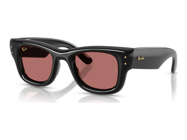 Ray-Ban Wayfarer Puffer RB4940 — Black / Dark Violet — quarter view