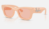 Ray-Ban Wayfarer Puffer RB4940B — Solid Nude / Dark Pink — quarter view