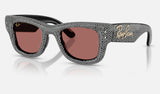 Ray-Ban Wayfarer Puffer RB4940BP — Black / Dark Violet — quarter view