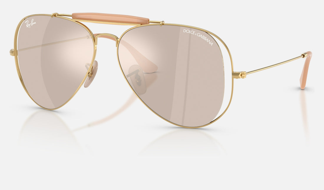 Ray-Ban RB3029M — Arista Gold / Clear Mirror White Gold — quarter view