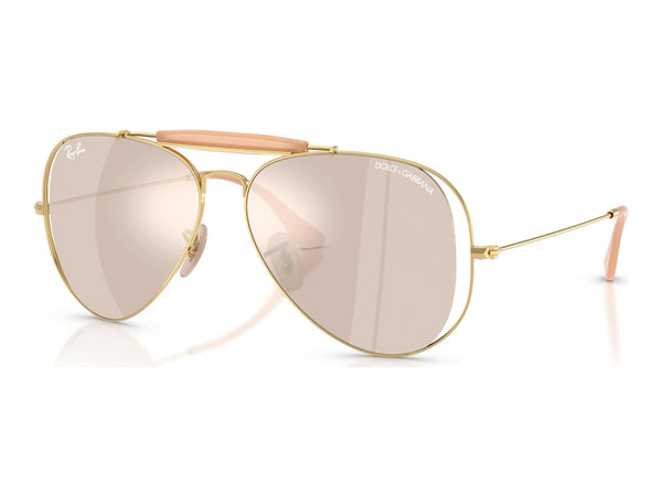 Ray-Ban RB3029M — Arista Gold / Clear Mirror White Gold — quarter view
