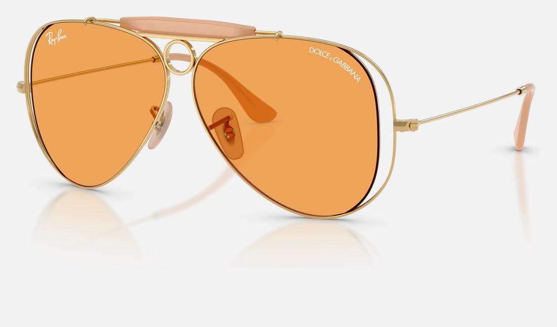 Ray-Ban RB3138M — Arista Gold / Orange — quarter view