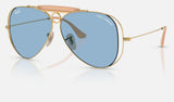 Ray-Ban RB3138M — Arista Gold / Light Blue — quarter view