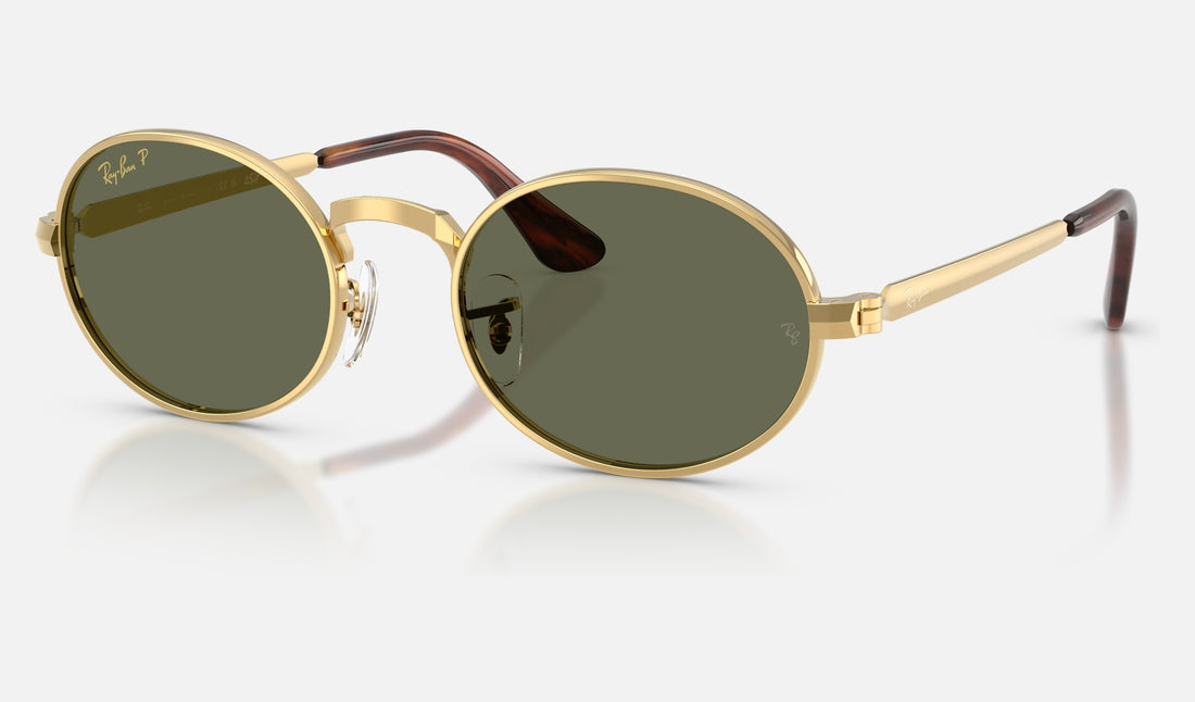 Ray-Ban RB3931 — Arista Gold / Polarized Green — quarter view