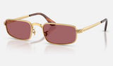 Ray-Ban RB3927 — Arista Gold / Purple Polarized — quarter view