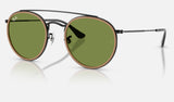 Ray-Ban RB3647N — Black / Green — quarter view