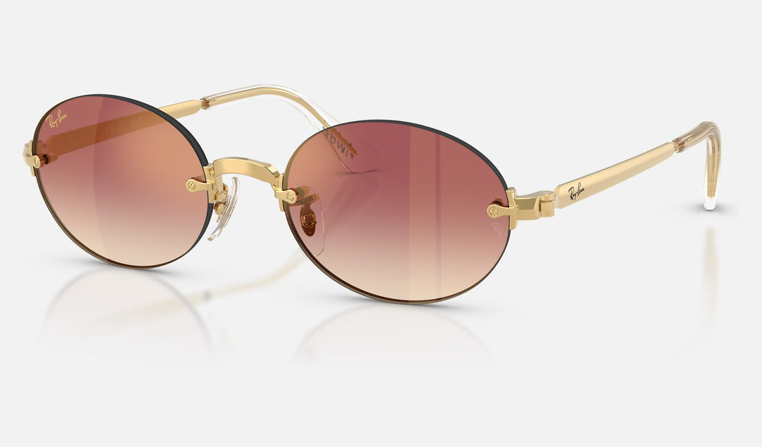 Ray-Ban RB3929 — Arista Gold / Clear Gradient Dark Violet — quarter view