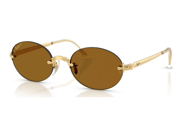 Ray-Ban RB3929 — Arista Gold / Dark Brown Polarized — quarter view