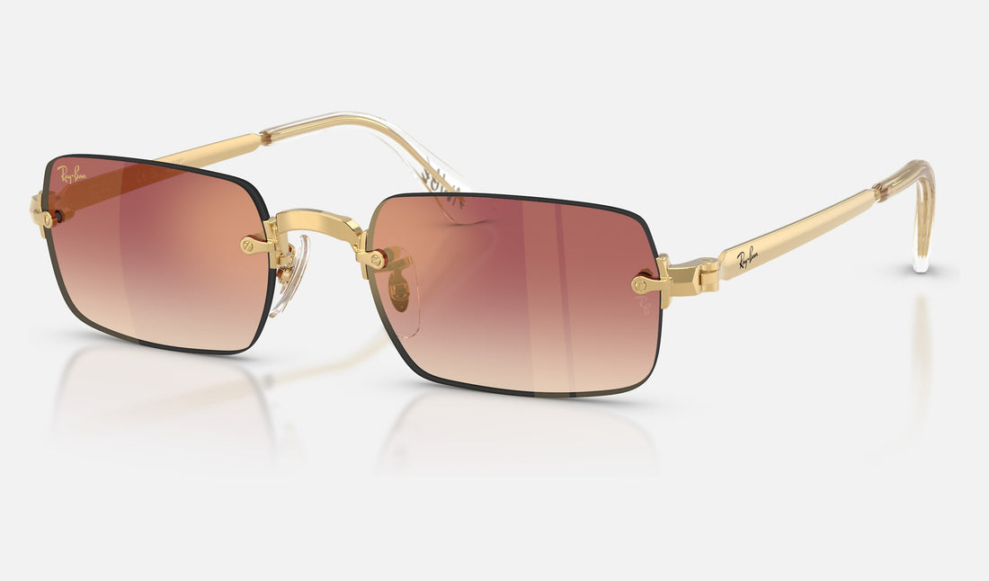 Ray-Ban RB3928 — Arista Gold / Clear Gradient Dark Violet — quarter view