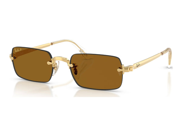 Ray-Ban RB3928 — Arista Gold / Dark Brown Polarized — quarter view