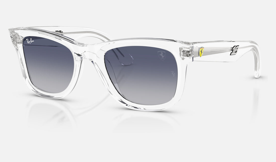 Ray-Ban RBR0502SM — Transparent / Light Grey Gradient Dark Blue — quarter view