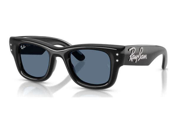 Ray-Ban Wayfarer Puffer RB4940B — Black / Dark Blue — quarter view